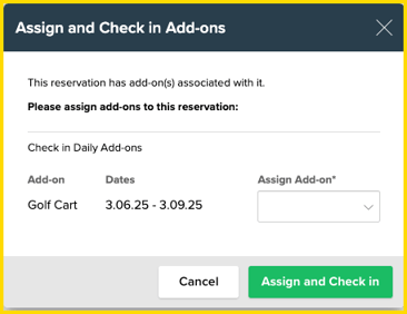 Add-On - Assign Unit pop-up