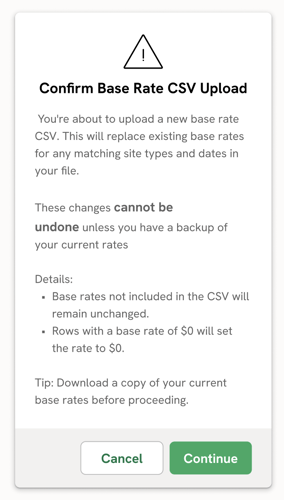 Base Rate Warning Modal