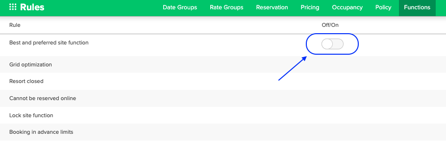 Best and preferred site function: Rule Setup