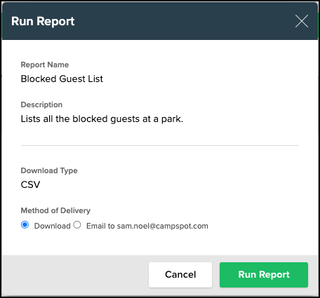 Block Guest List Report