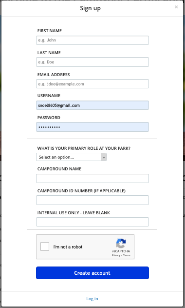 CSC Sign Up Form