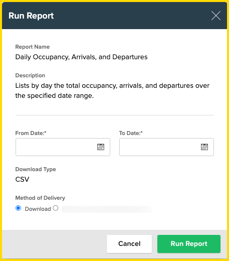 Daily Occupancy, Arrivals, and Departures