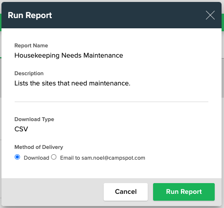 Housekeeping Maintenance Report