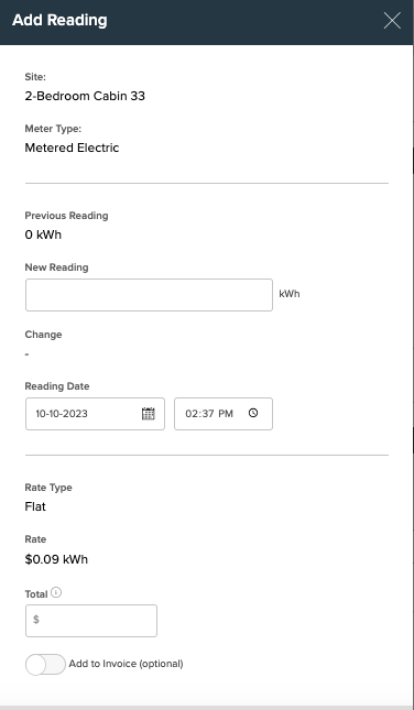 New Meter Reading Form
