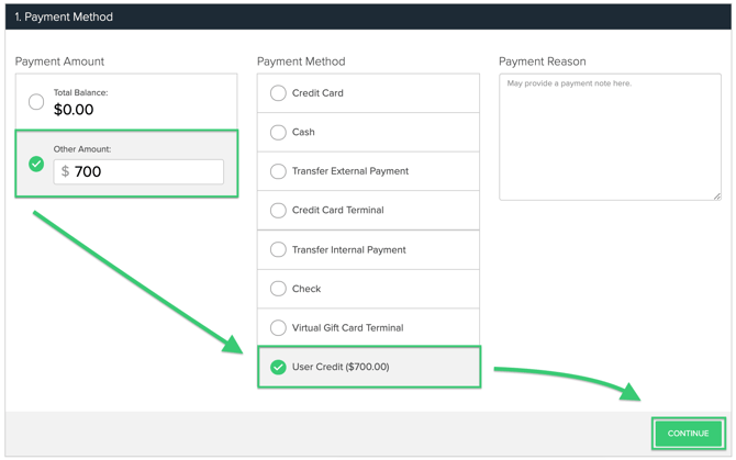 Other Amount User Credit