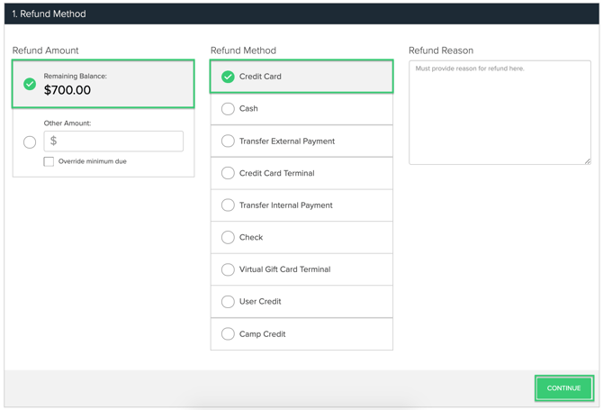 Refund to Credit Card
