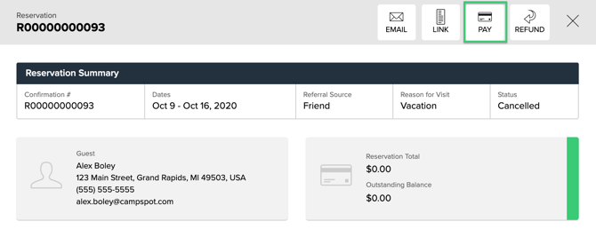 Reservation Summary Pay Button 1